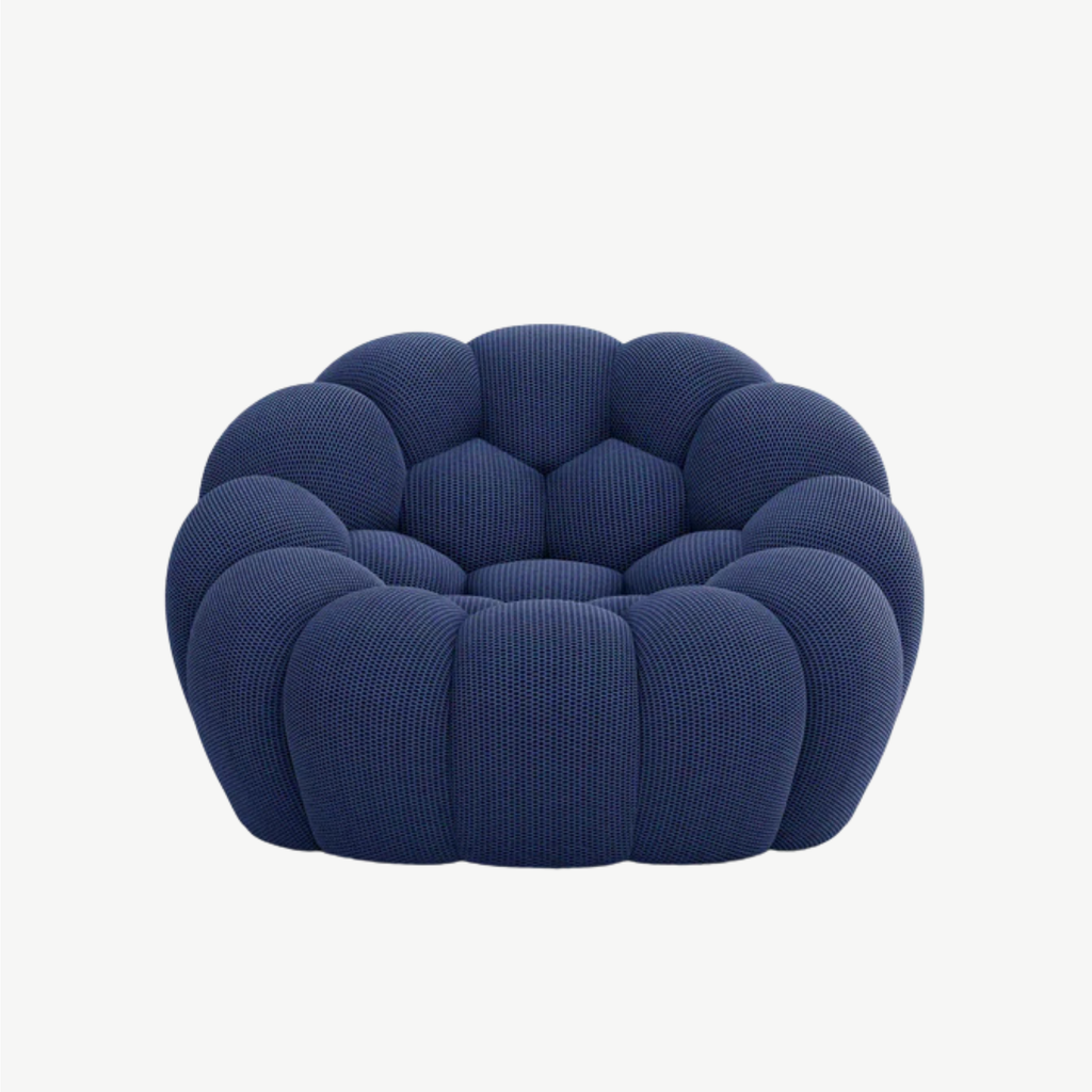 BULÉA Mini - Fauteuil Bubble Compressé Bleu Nuit