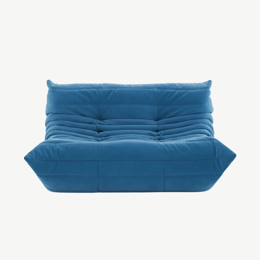 LUMA - Canapé Lounge Compressé  Bleu Royal 2 Places