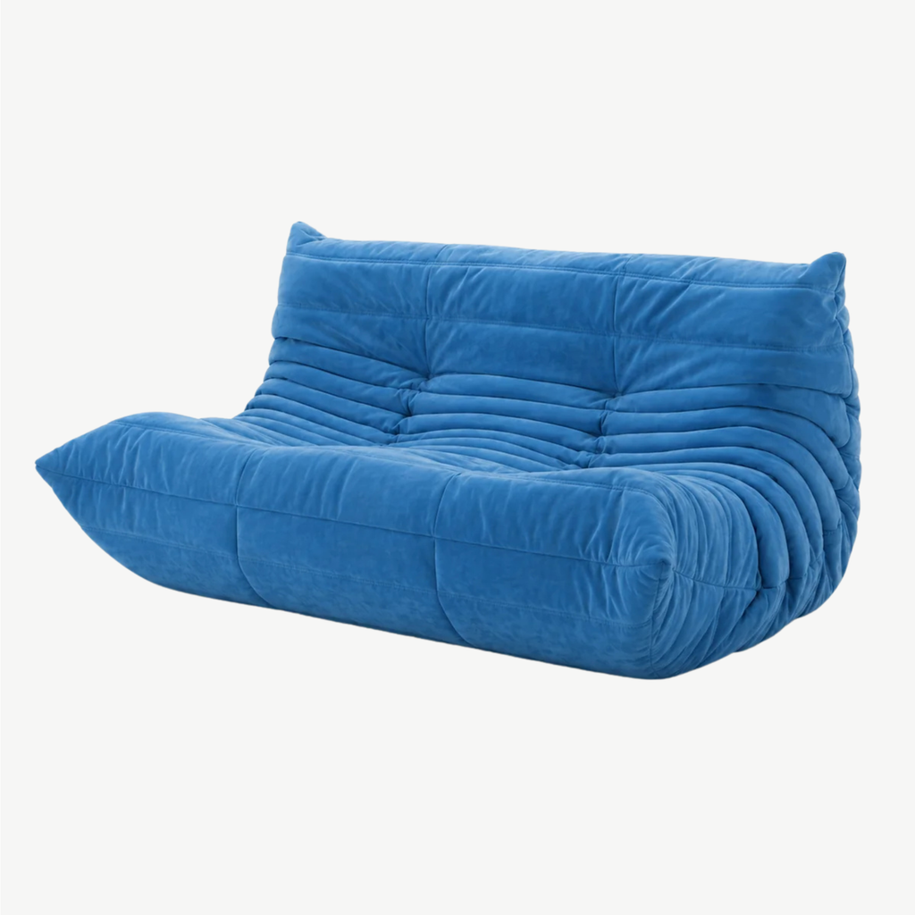 LUMA - Canapé Lounge Compressé  Bleu Royal 2 Places