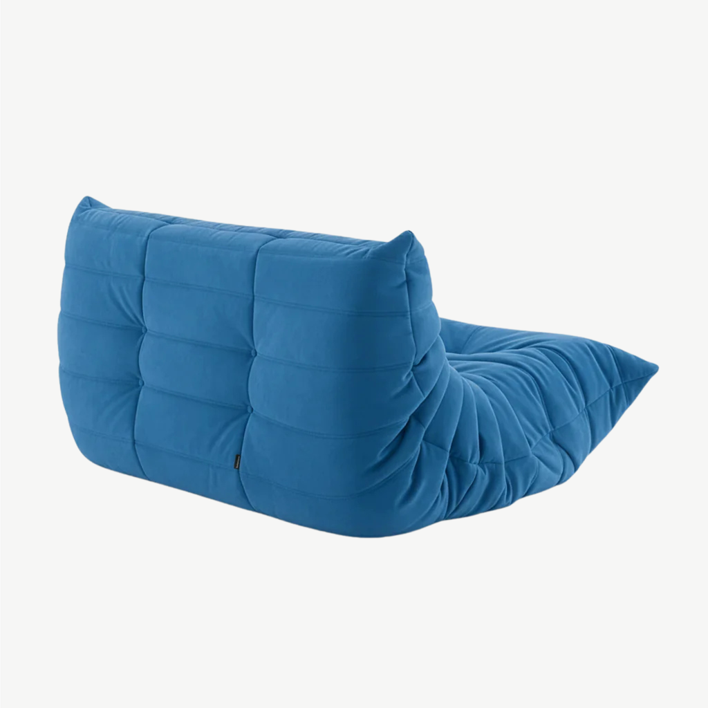 LUMA - Canapé Lounge Compressé  Bleu Royal 2 Places