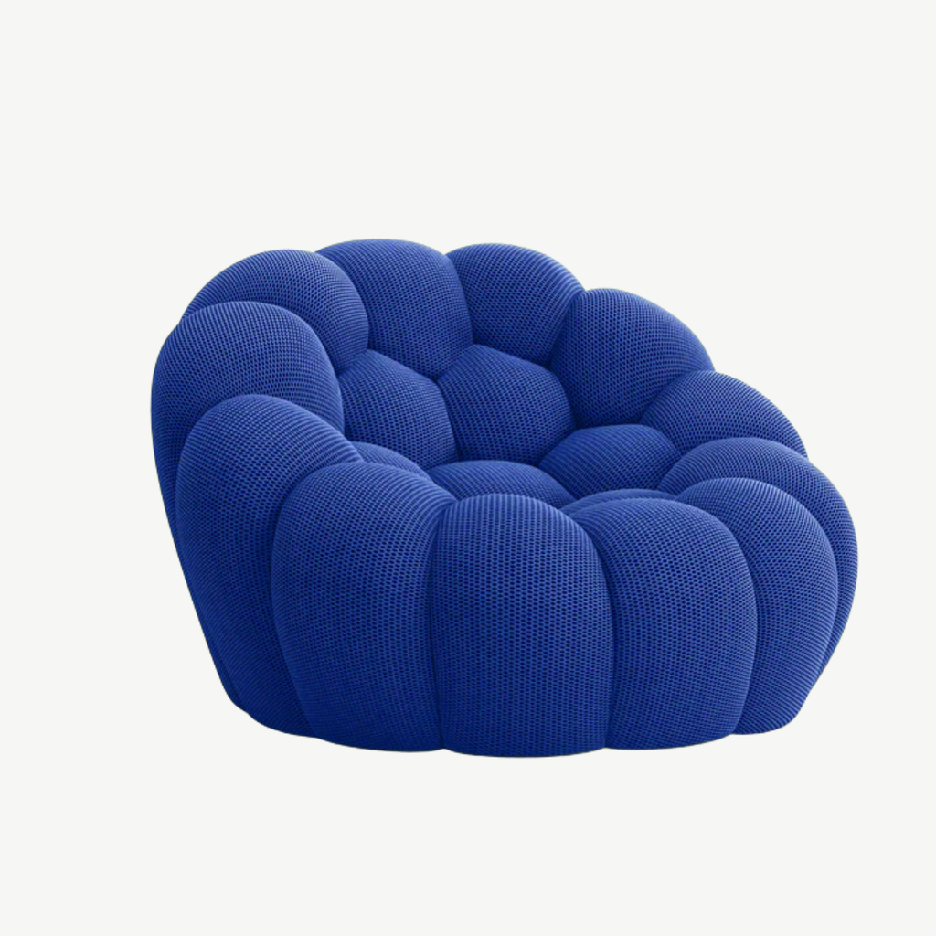 BULÉA Mini - Fauteuil Bubble Compressé Bleu Roi
