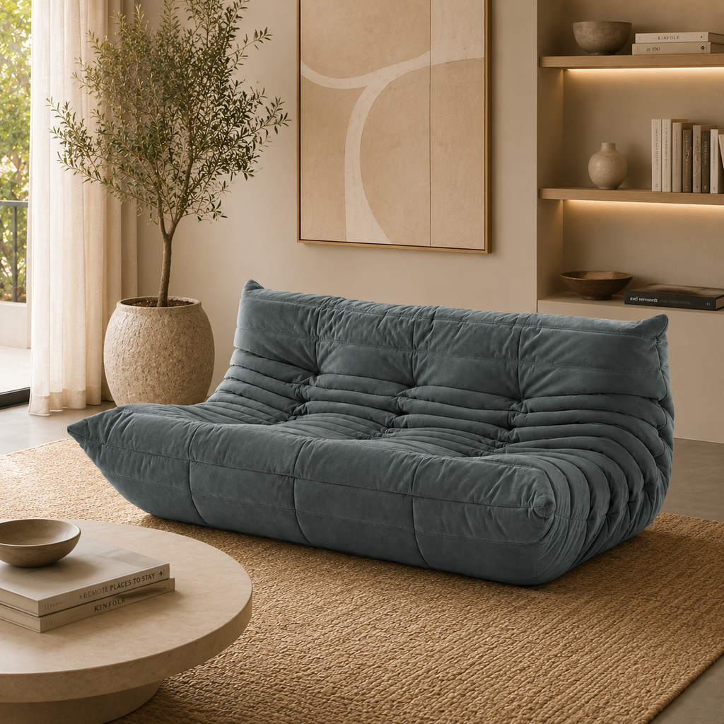 LUMA Maxi - Canapé Lounge Compressé Vert Eucalyptus 3 Places