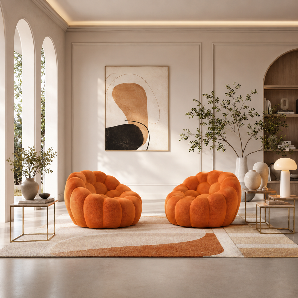 BULÉA Mini - Fauteuil Bubble Compressé Orange Mandarine