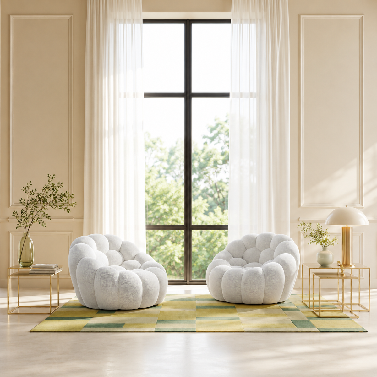BULÉA Mini - Fauteuil Bubble Compressé Blanc Neige