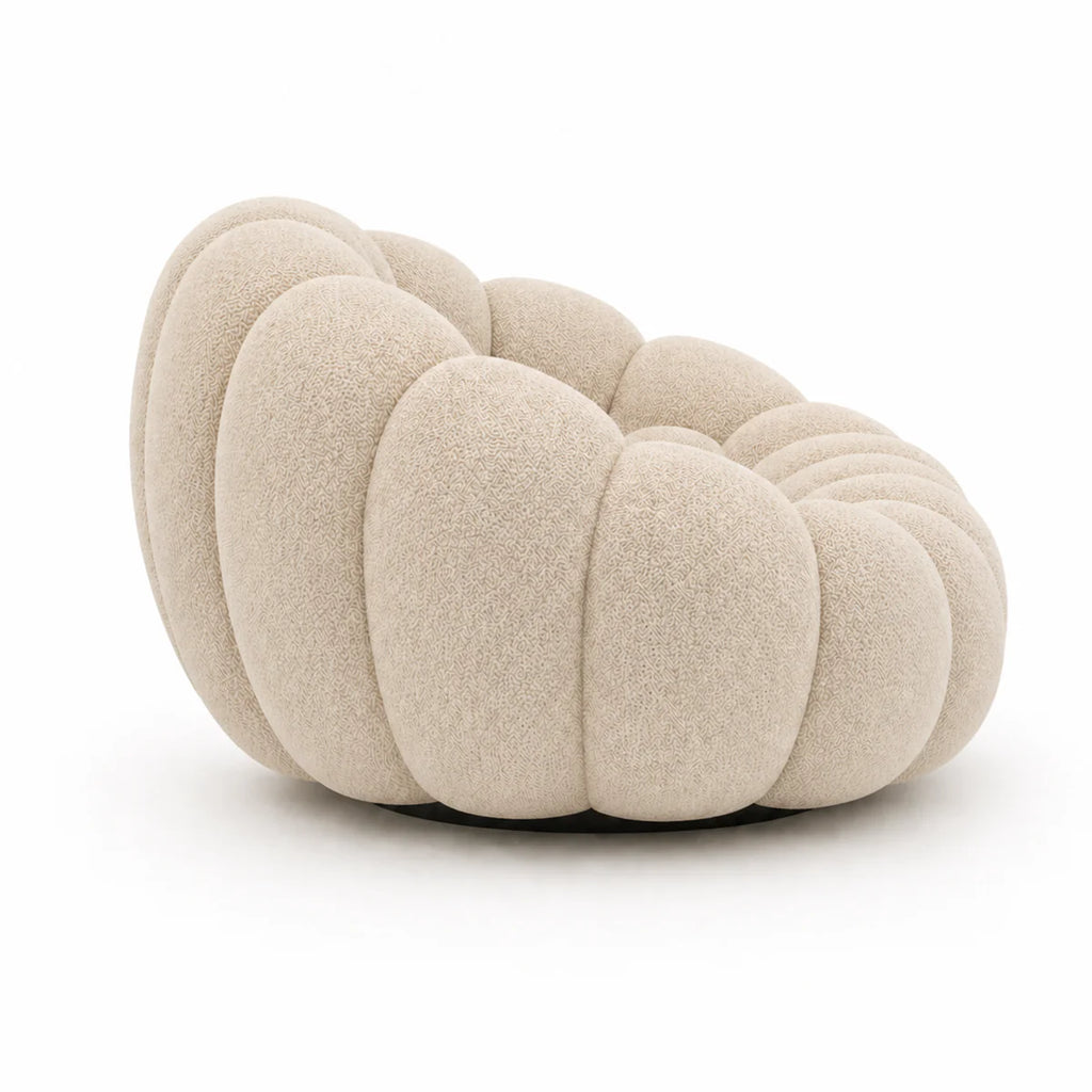 BULÉA - Canapé Bubble Compressé Beige Lin 2 Places