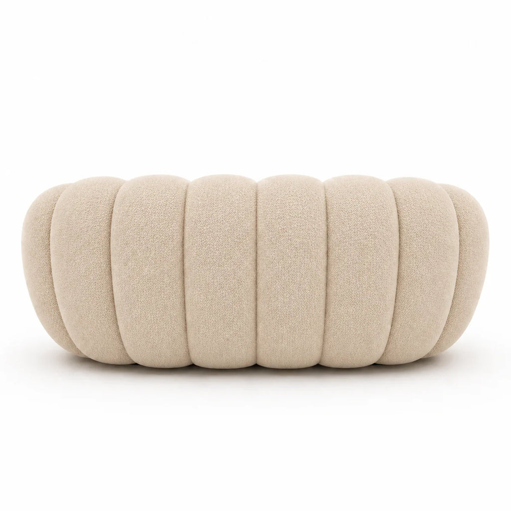BULÉA - Canapé Bubble Compressé Beige Lin 2 Places