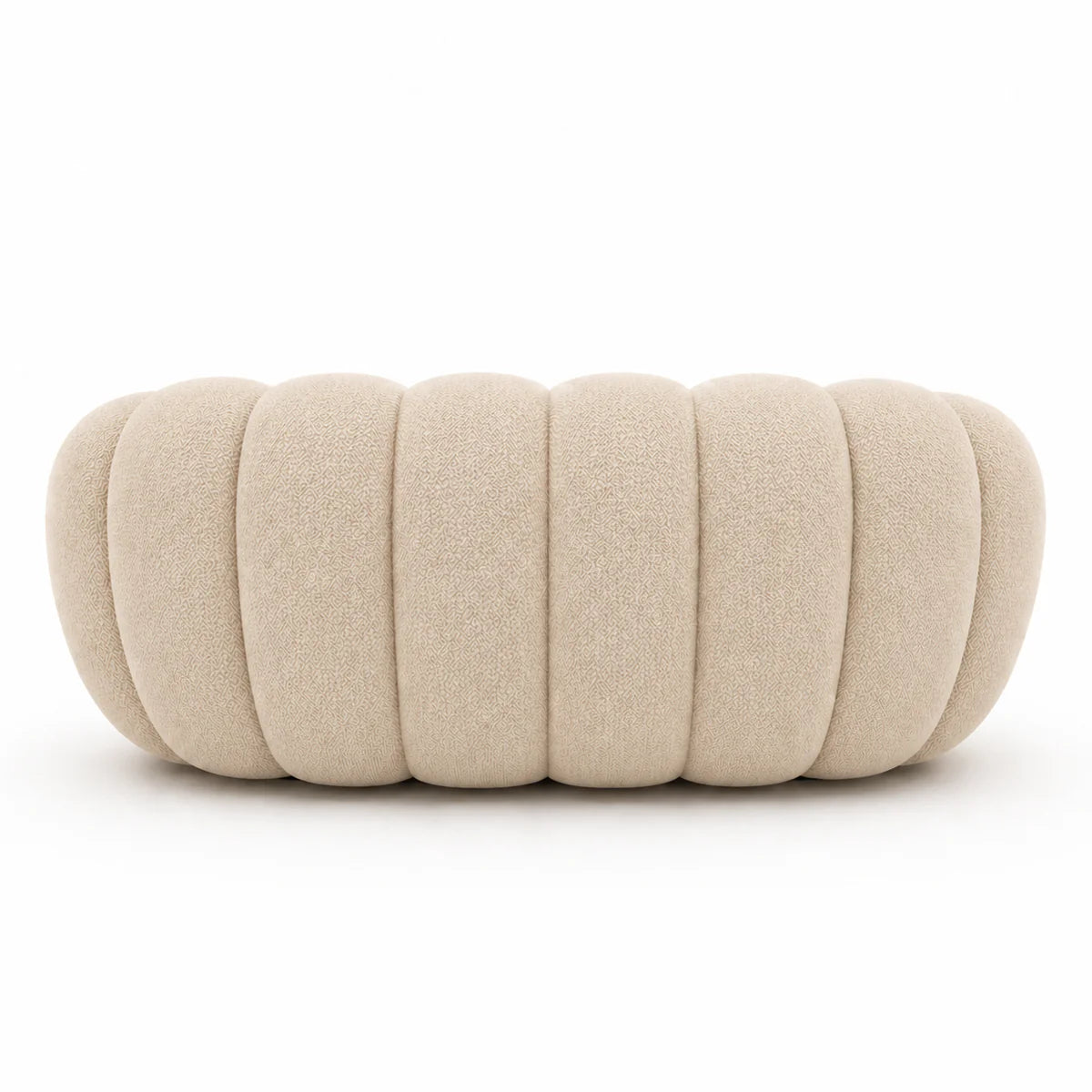 BULÉA - Canapé Bubble Compressé Beige Lin 2 Places