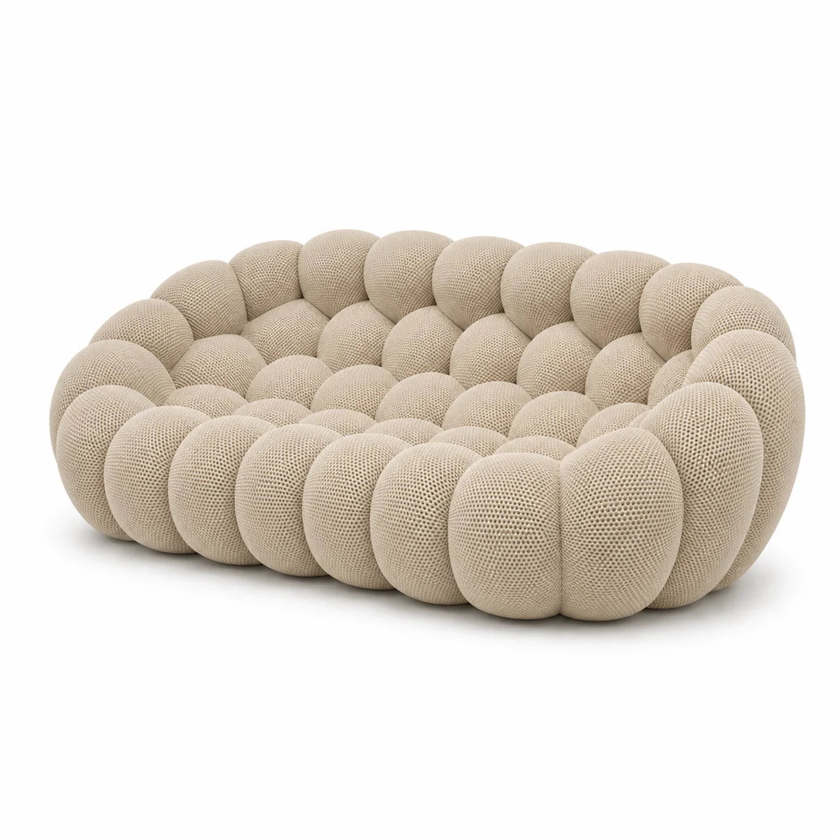 BULÉA Maxi - Canapé Bubble Compressé Beige Lin 3 Places