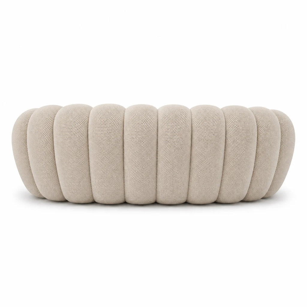 BULÉA Maxi - Canapé Bubble Compressé Beige Lin 3 Places