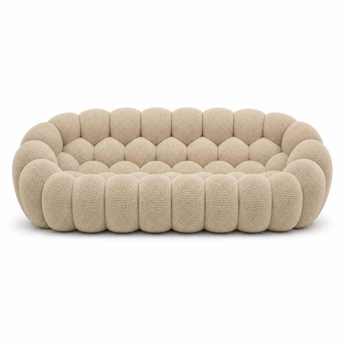 BULÉA Maxi - Canapé Bubble Compressé Beige Lin 3 Places